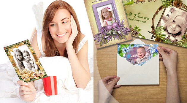 Vianočné magnetky, pozdravy alebo pohľadnice s vlastnou fotografiou