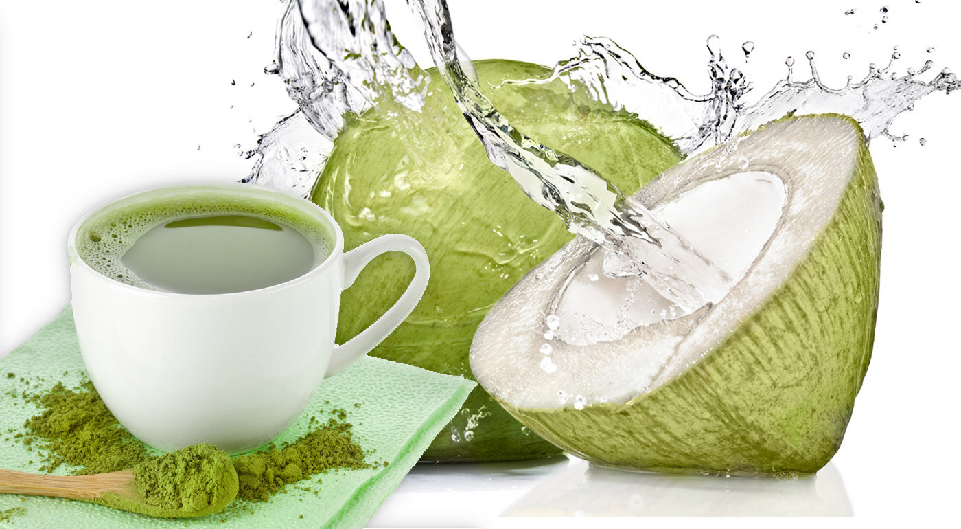 Zelený japonský čaj 100 % BIO MATCHA alebo kokosová voda COCOnatural - detoxikujte, spaľujte tuky a posilnite imunitu