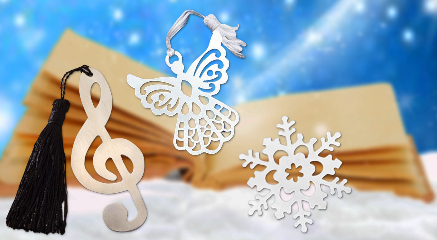 Krásne kovové záložky do knihy - vyberte si snehovú vločku, anjela či husľový kľúč