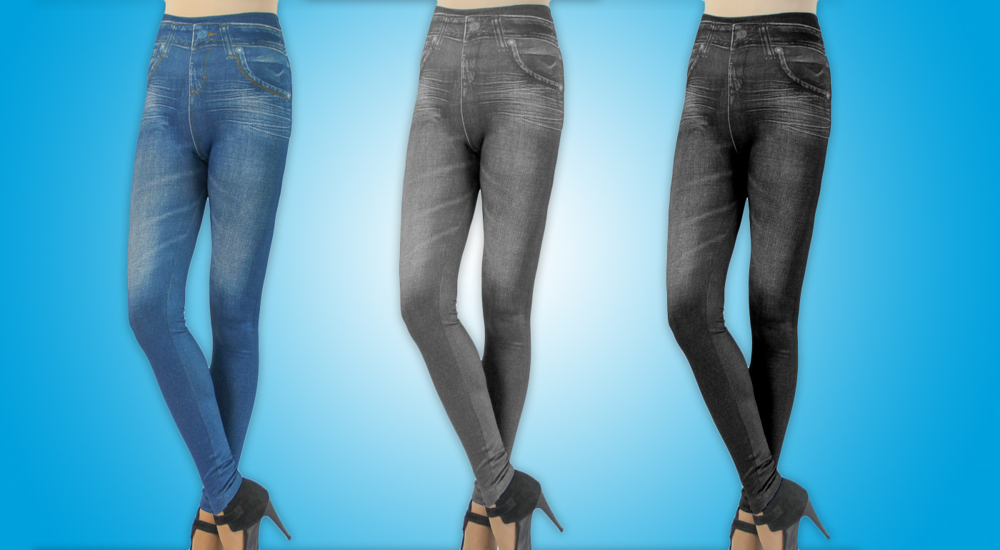 Trendy džínsové legíny - 3 kusy v balení 