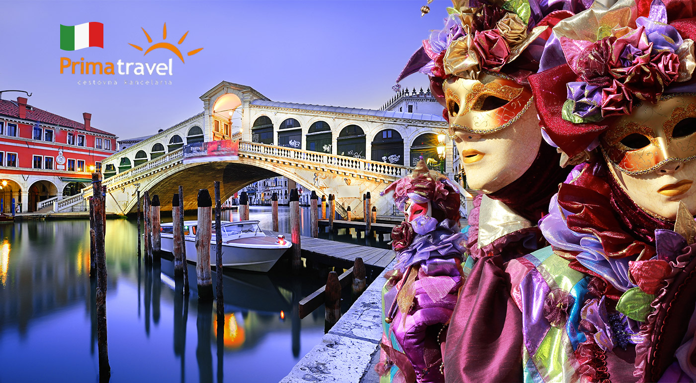 Benátsky karneval s možnosťou návštevy sklárskeho ostrova Murano