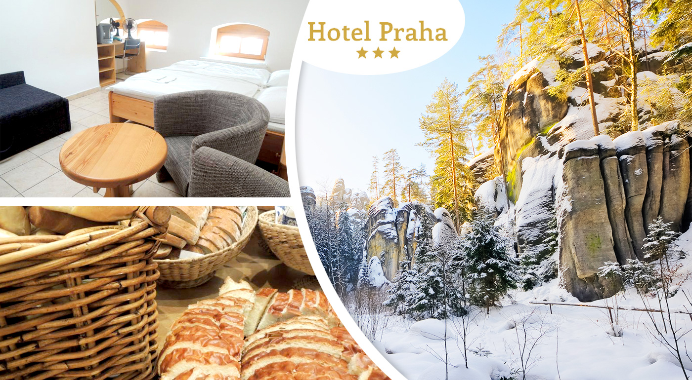 Pobyt pre dvoch v lokalite Adršpach v Hoteli Praha*** v Čechách. Chutná polpenzia, nádherné skalné mestá a výlety, čo stoja za to! 