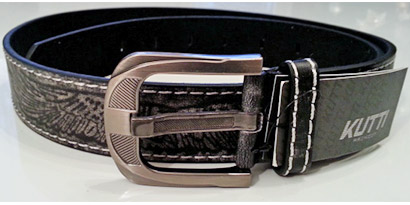Pánsky kožený opasok s oceľovou prackou - model B