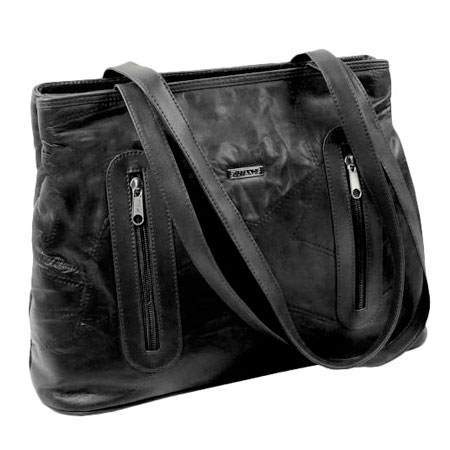 C1. Dámska kožená kabelka GUIDO BANINI - čierna