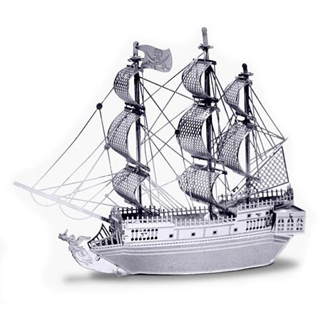 3D kovové puzzle - pirátska loď Čierna perla