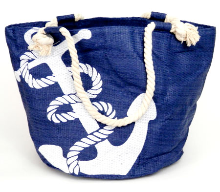 Dámska plážová taška s kotvou - modré