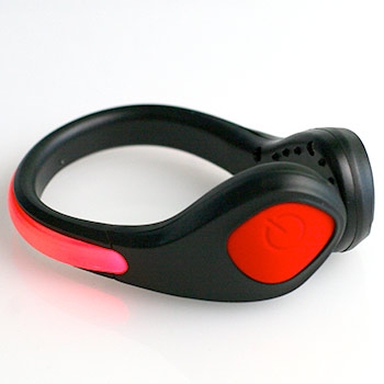 LED bezpečnostné svetlo na topánky: čierny klip + červené svetlo