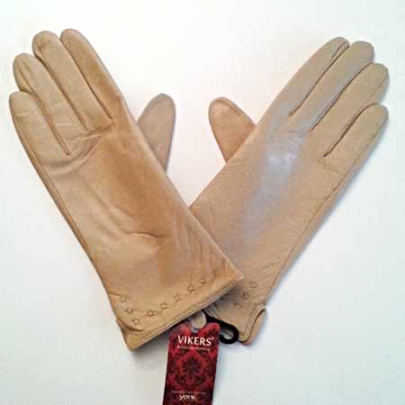 Dámske kožené rukavice - farba telová