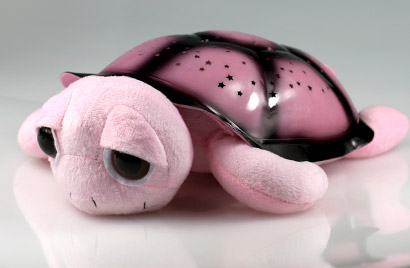 Hrajúca svietiaca korytnačka s otvorenými očkami - ružová