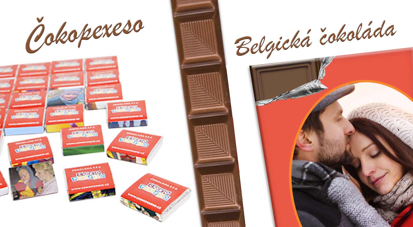 Sladký valentínsky darček - belgická čokoláda alebo 18-dielne čokopexeso s vlastnou potlačou