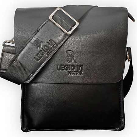 Pánska kožená taška Legio VI Victrix - farba čierna