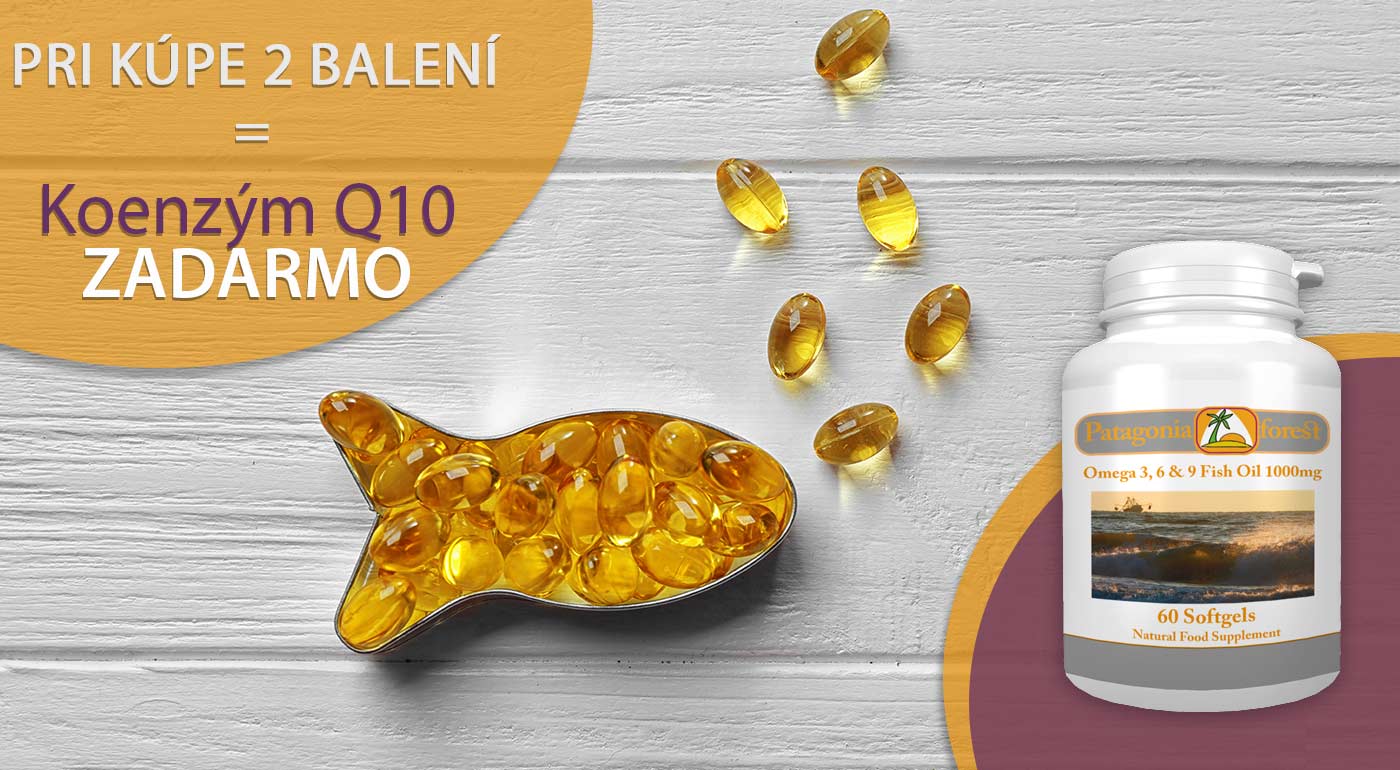 Omega 3, 6, 9 rybí olej v balení 60 tabliet - pri nákupe 2 kusov koenzým Q10 ZADARMO!