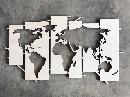 Mapa sveta spojená - veľkosť M (42 x 25 cm)