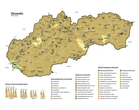 Stieracia mapa Slovenska - zlatá