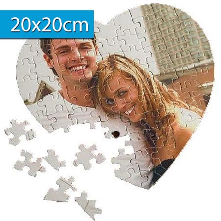 Puzzle s vlastnou fotografiou v tvare srdca - rozmer: 20 x 20 cm - 76 dielikov