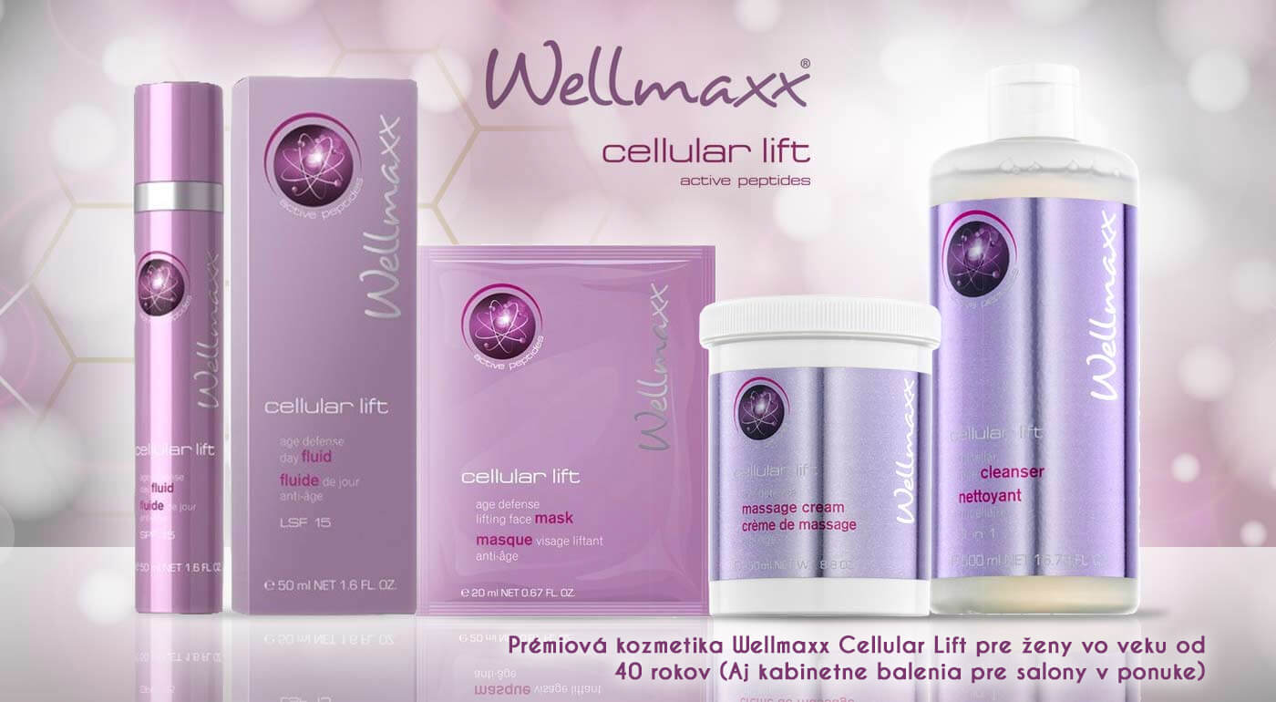 Luxusná kozmetika Wellmaxx Cellular Lift proti starnutiu pre zrelú pleť - v ponuke aj kabinetné balenia pre salóny