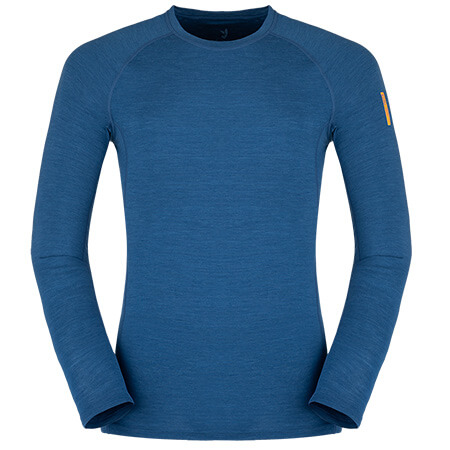 Pánske tričko Zajo Bjorn Merino Nylon T-shirt LS Poseidon Blue - veľkosť L