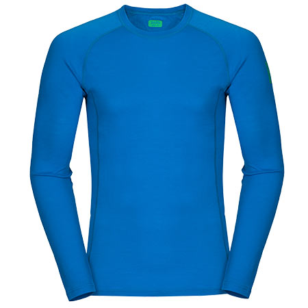 Pánske tričko Zajo Bjorn Merino T-shirt LS Blue Jewel - veľkosť S