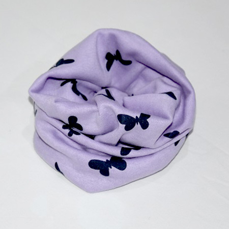 Detský bavlnený nákrčník Motýľ fialový