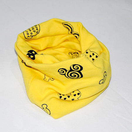 Detský bavlnený nákrčník Mickey žltý