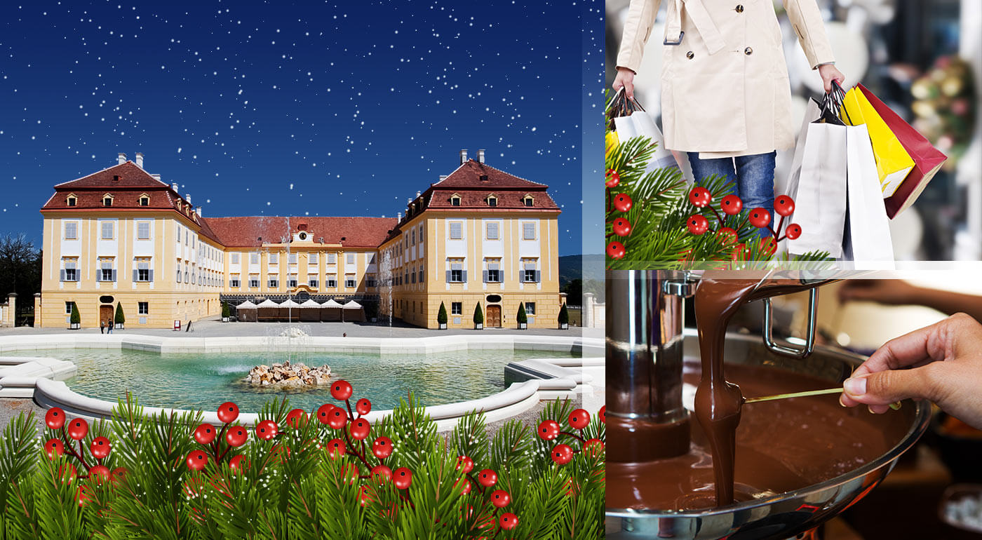 Rakúsko za 1 deň: zájazd s návštevou zámku Schloß Hof, čokoládovne Hauswirth, skvelé nákupy v Parndorfe a adventné trhy