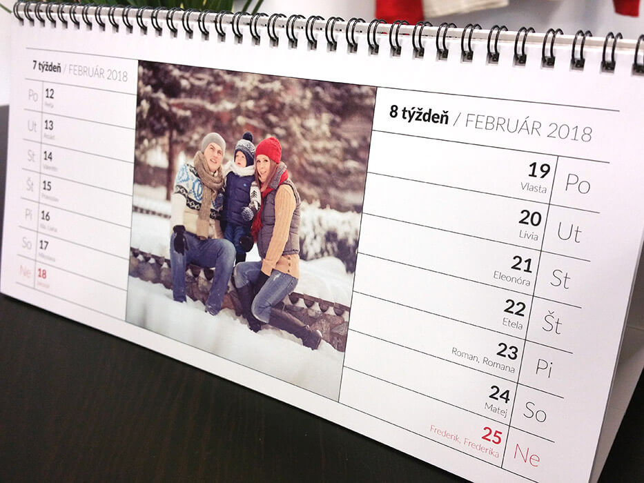 Stolový dvojtýždenný kalendár 29,7 x 14 cm (28 fotografií)