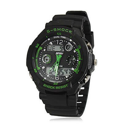 Pánske športové hodinky Dual Time Green