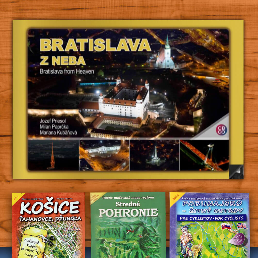 Kniha Bratislava z neba (vydavateľstvo CBS) + DARČEK maľovaná mapa