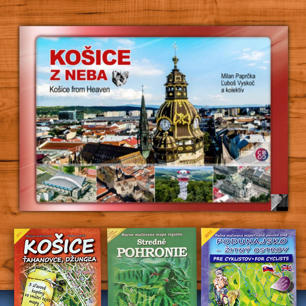 Kniha Košice z neba (vydavateľstvo CBS) + DARČEK maľovaná mapa