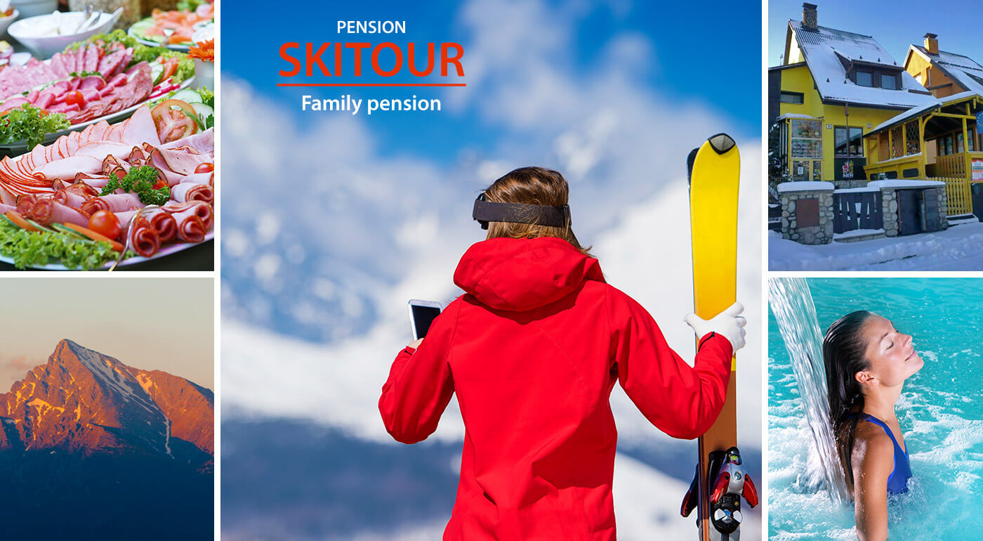 Vysoké Tatry: zimný pobyt v Penzióne Skitour**+ na 4 dni pre dvoch aj s raňajkami a kúpaním v AquaCity Poprad