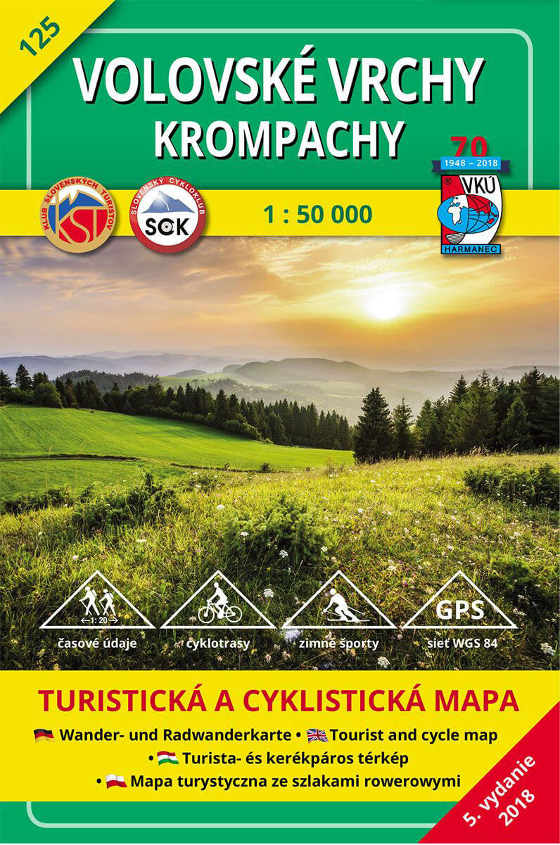 VKÚ Harmanec Turistická mapa Volovské vrchy - Krompachy 1:50 000 TM 125