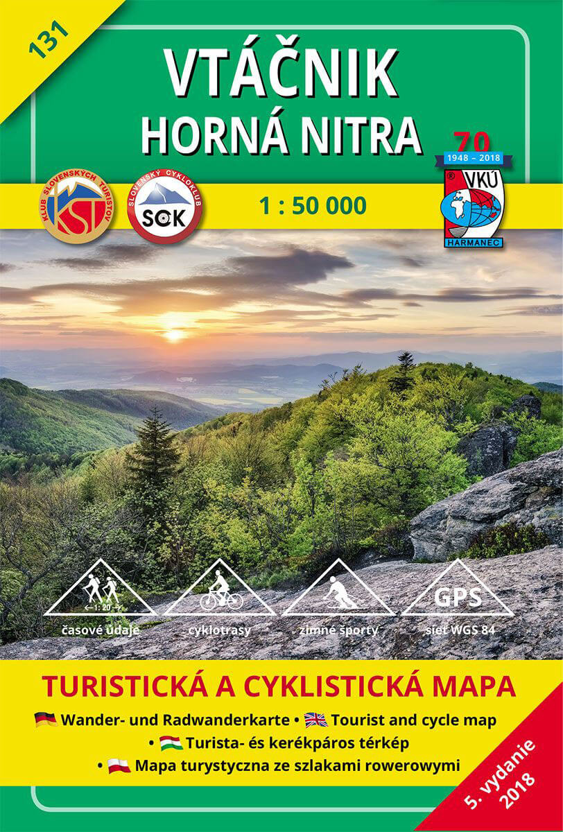 VKÚ Harmanec Turistická mapa Vtáčnik - Horná Nitra 1:50 000 TM 131