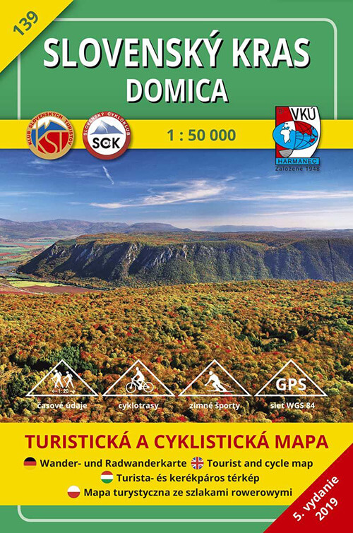 VKÚ Harmanec Turistická mapa Slovenský kras - Domica 1:50 000 TM 139