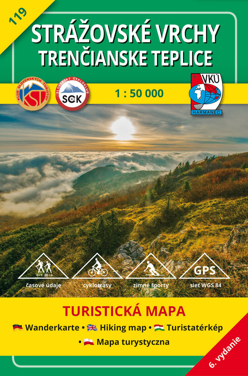 VKÚ Harmanec Turistická mapa Strážovské vrchy, Trenčianske Teplice 1:50 000 TM 119