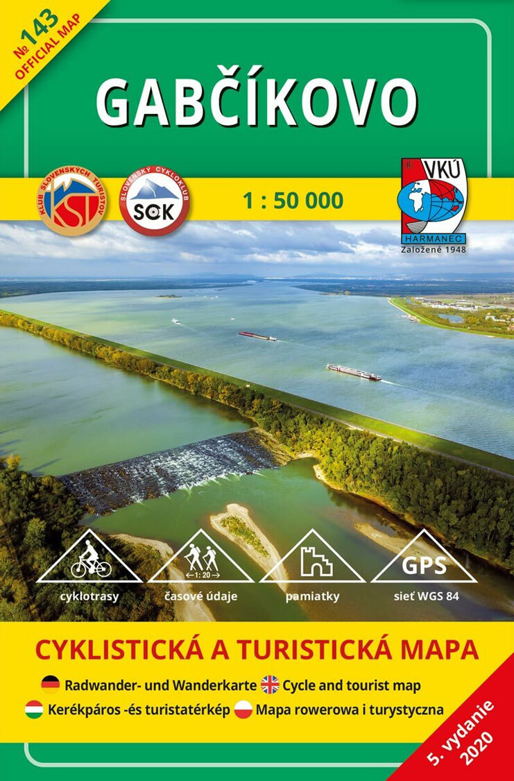 VKÚ Harmanec Turistická mapa Gabčíkovo (5. vydanie) 1:50 000 TM 143