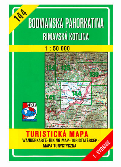 VKÚ Harmanec Turistická mapa Bodvianska pahorkatina - Rimavská kotlina 1:50 000 TM 144