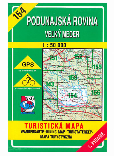 VKÚ Harmanec Turistická mapa Podunajská rovina - Veľký Meder 1:50 000 TM 154