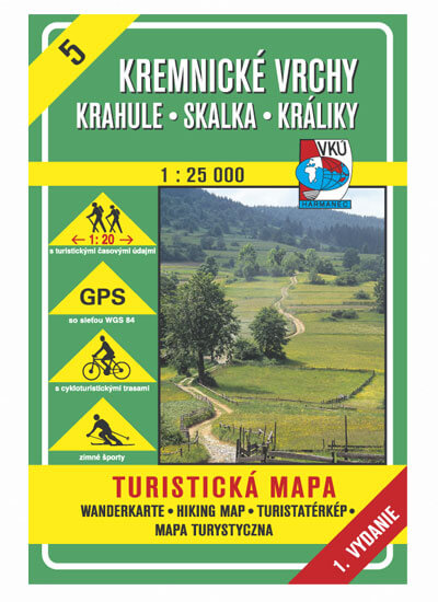 VKÚ Harmanec Turistická mapa Kremnické vrchy - Krahule, Skalka, Králiky 1:25 000 TM 5