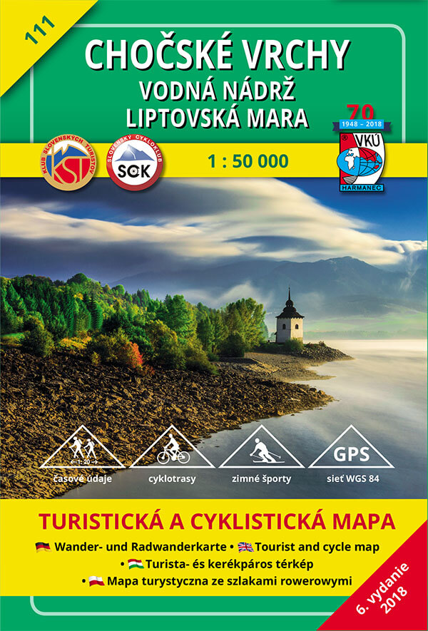 VKÚ Harmanec Turistická mapa Chočské vrchy - vodná nádrž Liptovská Mara 1:50 000 TM 111