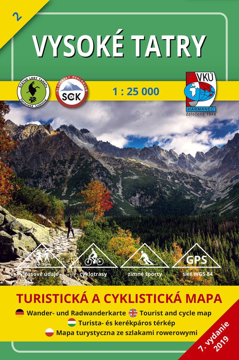 VKÚ Harmanec Turistická mapa Vysoké Tatry 1:25 000 TM 2