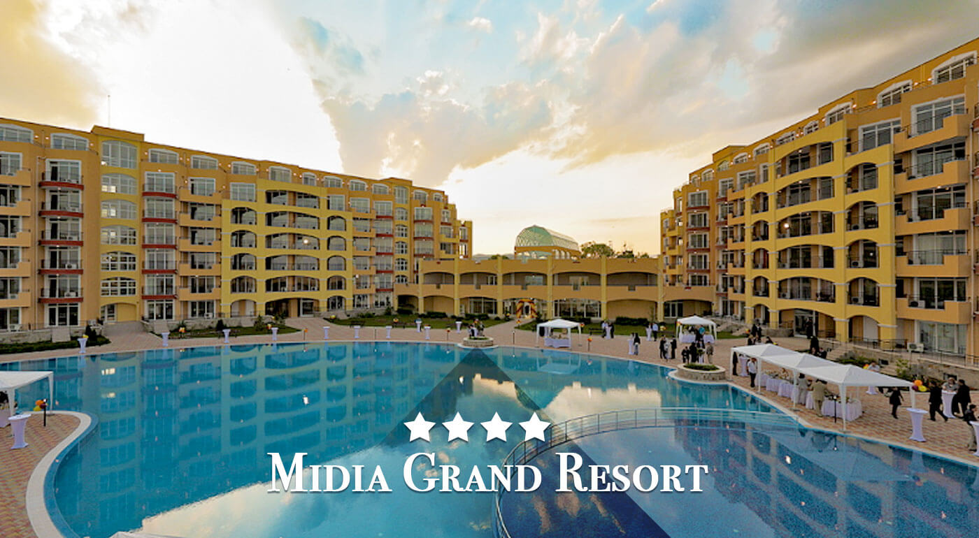 Bulharsko: Skvelá dovolenka na 8 dní v apartmánovom komplexe Midia Grand Resort**** priamo pri pláži