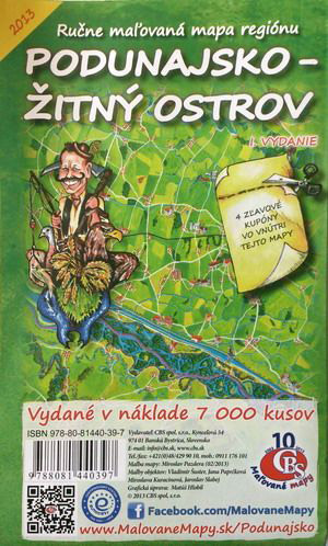 Maľovaná mapa CBS Podunajsko - Žitný ostrov - skladaná