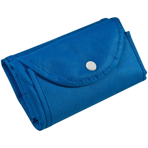 Eko taška z netkaného textilu rozmery 30x40x10 cm - modrá skladacia