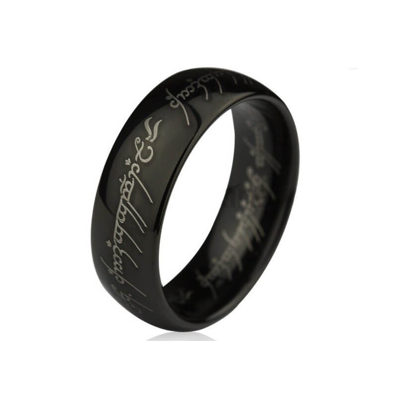 Wolfrámový prsteň Pán prsteňov čierny