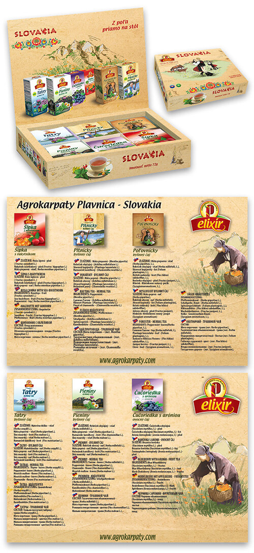 Agrokarpaty Elixír Slovakia čajová kazeta (8x6 druhov čajov)