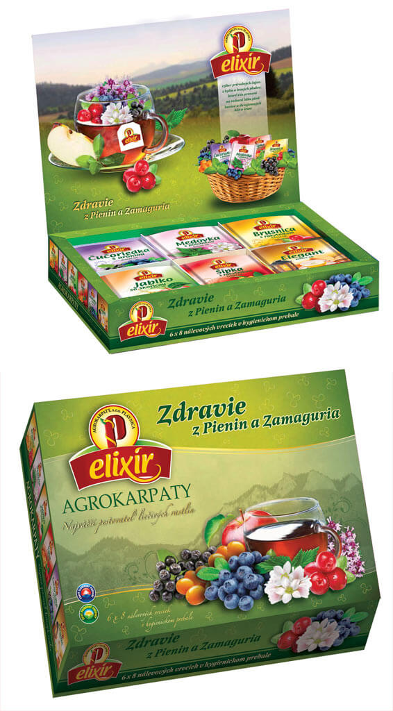 Agrokarpaty Elixír Zdravie z Pienin a Zamaguria čajová kazeta ovocný mix (8x6 druhov čajov)