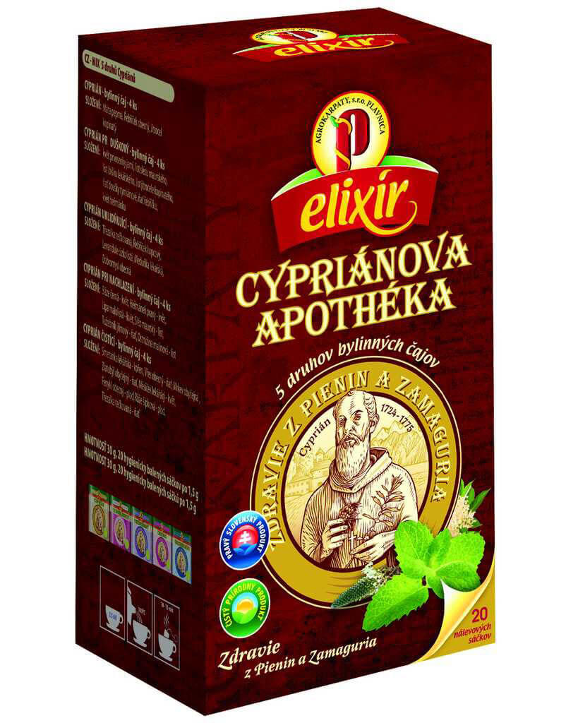 Agrokarpaty Čaj Elixír Cypriánova apothéka - 5 druhov bylinných čajov (20 vreciek)