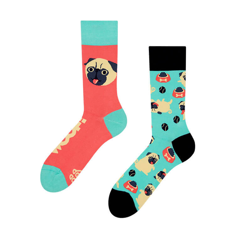 Veselé ponožky Mopslík - veľkosť 43-46