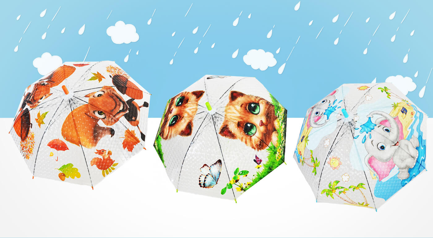Rozkošné dáždniky pre deti s motívom zvieratiek - v ponuke aj zaujímavé 3D dizajny s píšťalkou!