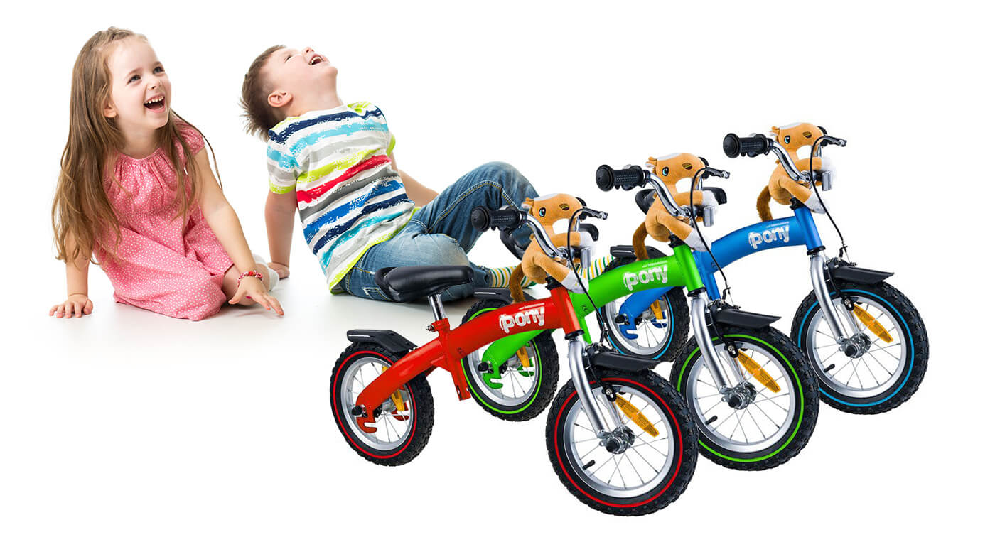 Fantastické odrážadlo a bicykel PONY 6v1 s vodiacou rúčkou pre rodiča, pomocnými kolieskami a plyšovou hračkou